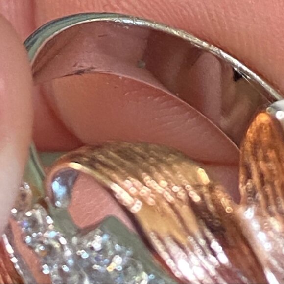 Wrap Ring Size 6.5 CZ or Glass Sterling Silver 925 Women Semi-Precious Stone - Picture 10 of 10